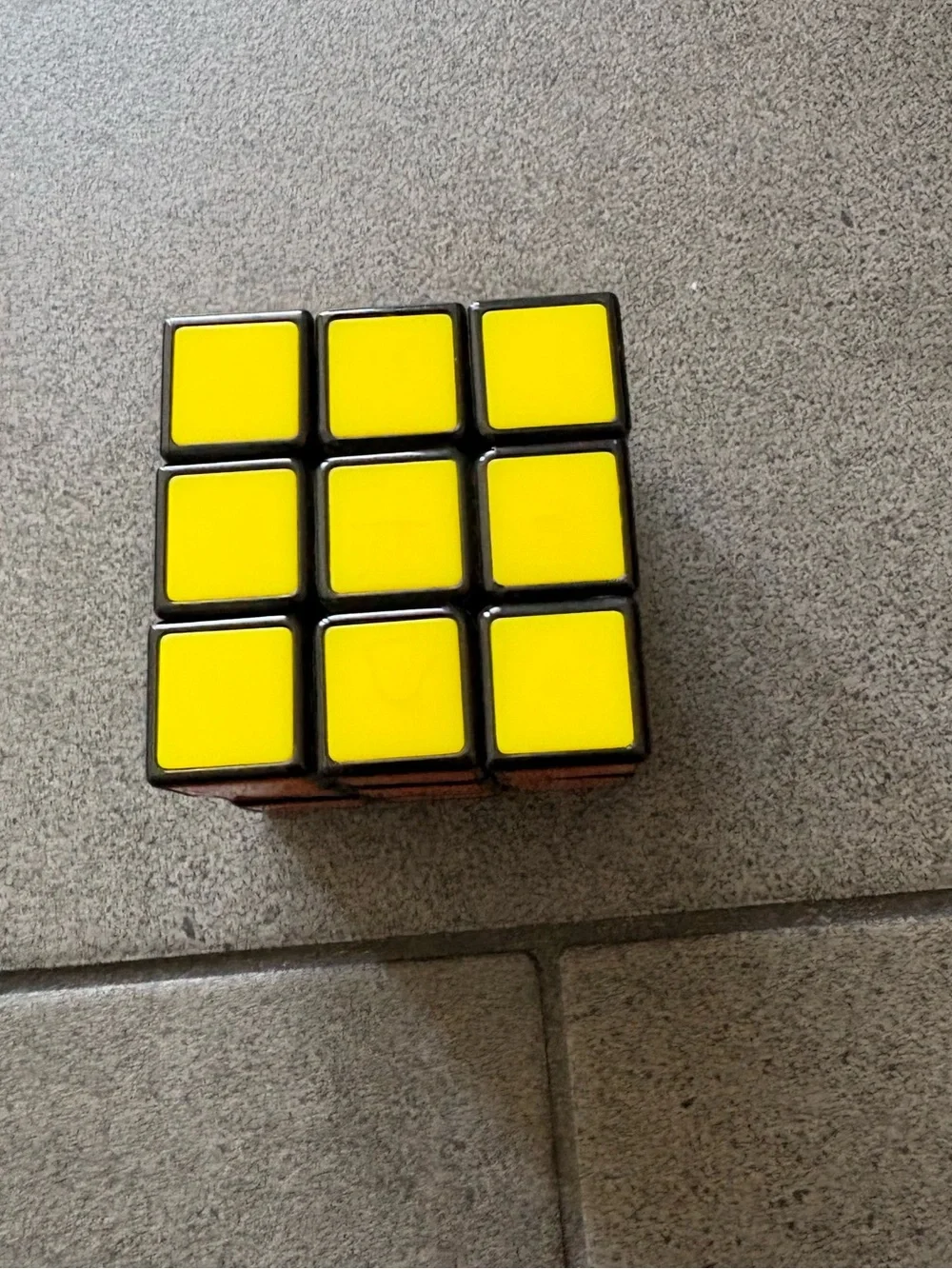 Rubik's Cube 3x3 Yellow Blue Puzzle Toy With Display Stand Classic Brain Game